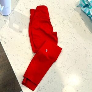 NWOT Lululemon Athletica Fast and Free Red legging